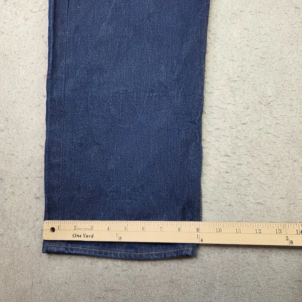Levi's 501 Regular Straight Fit Button Fly Jeans Mens 42x30 Dark Wash
